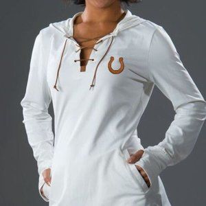 NFL Womens Indianapolis Colts Game-On Cream Hoodie New